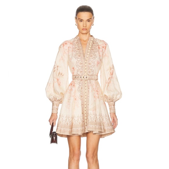 Zimmermann Illuminate Buttoned Mini Dress - Picture 1 of 10